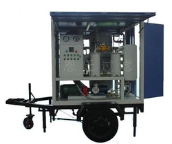 transformer oil purifier system with single axle trainler